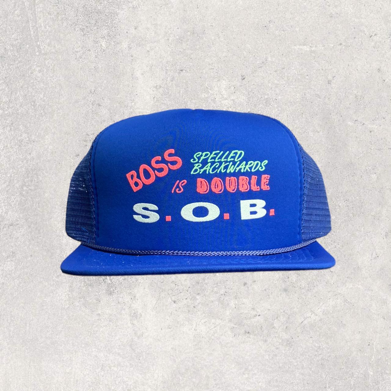 "BOSS SPELLED BACKWARDS IS DOUBLE S.O.B." TRUCKER SNAPBACK HAT