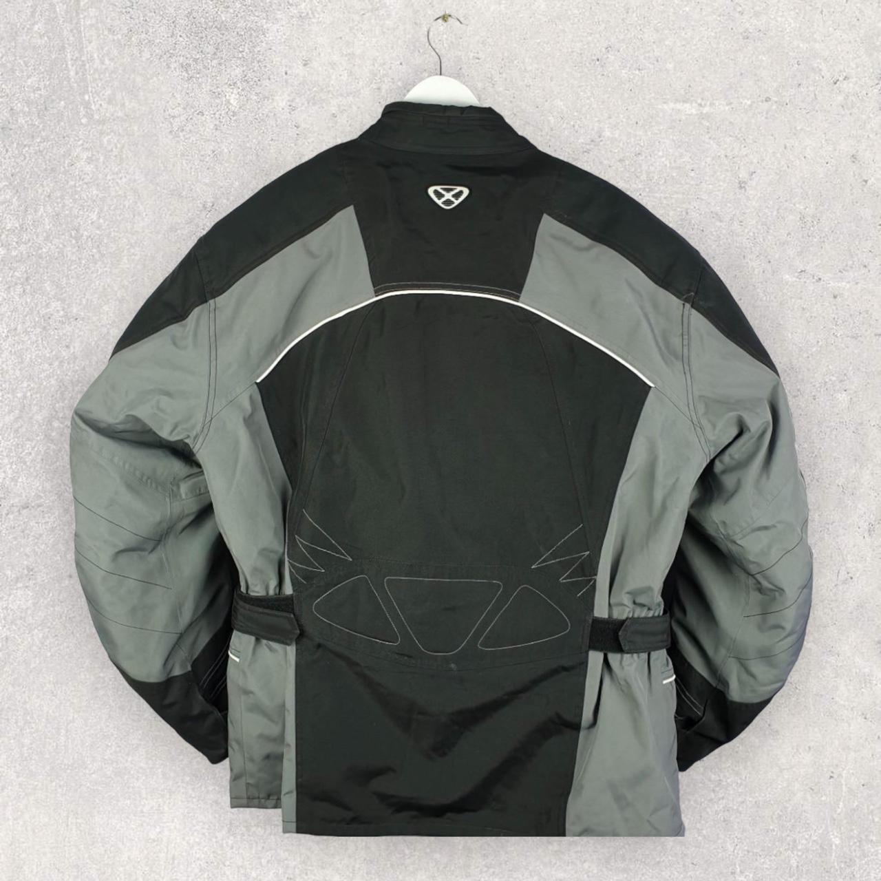 MOTORCYCLE BIKER JACKET IN BLACK & GREY